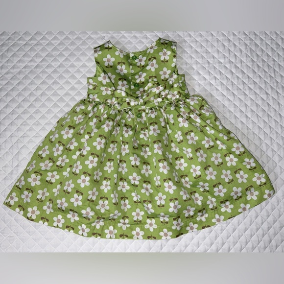 New Carter’s Infant Girls Sleeveless Lime Green Dress Floral Pattern Size 6 mths - Picture 4 of 7